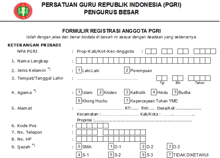 Pendaftaran PGRI Luwu - Persatuan Guru Republik Indonesia Cabang Luwu